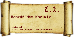 Beszédes Kazimir névjegykártya